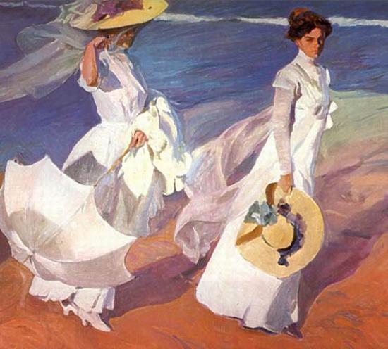 Joaquin Sorolla Walk on the Beach, oil painting picture